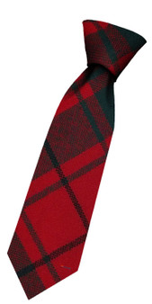 Boys Pure Wool Tie Woven Scotland - MacDonald Lord Of The Isles Red Modern Tartan