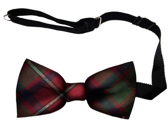 Shaw Red Modern Tartan Men's Bow Tie Pure Wool Elastic Fastening