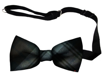 Black Watch Weathered Tartan Men's Bow Tie Pure Wool Elastic Fastening