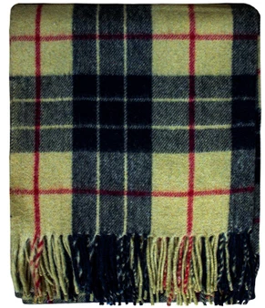 Scottish Tartan Wool Mix Blanket Throw Warm and Soft MacLeod of Lewis Modern Travel Plaid Picnic Knee Wool Rug 182 cm x 152 cm