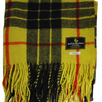 Scottish Tartan Wool Mix Blanket Throw Warm and Soft MacLeod of Lewis Modern Travel Plaid Picnic Knee Wool Rug 182 cm x 152 cm