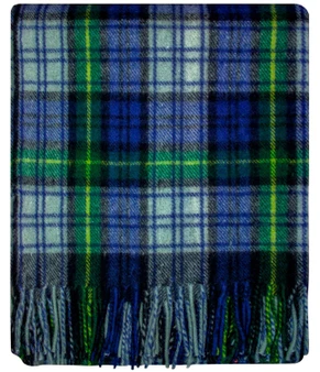 Scottish Tartan Wool Mix Blanket Throw Warm and Soft Gordon Dress Travel Plaid Picnic Knee Wool Rug 182 cm x 152 cm
