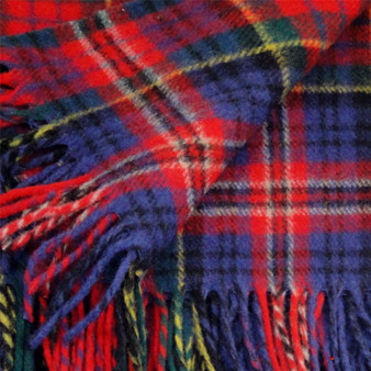Scottish Tartan Wool Mix Blanket Throw Warm and Soft MacPherson Red Travel Plaid Picnic Knee Wool Rug 182 cm x 152 cm