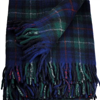 Scottish Tartan Wool Mix Blanket Throw Warm and Soft MacKenzie Modern Travel Plaid Picnic Knee Wool Rug 182 cm x 152 cm