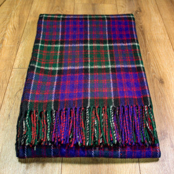 Scottish Tartan Wool Mix Blanket Throw Warm and Soft MacDonald Of Clanranald Travel Plaid Picnic Knee Wool Rug 182 cm x 152 cm