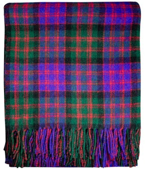 Scottish Tartan Wool Mix Blanket Throw Warm and Soft Warm and Soft MacDonald Clan Modern Travel Plaid Knee Wool Rug 182 cm x 152 cm