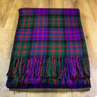 Scottish Tartan Wool Mix Blanket Throw Warm and Soft Warm and Soft MacDonald Clan Modern Travel Plaid Knee Wool Rug 182 cm x 152 cm