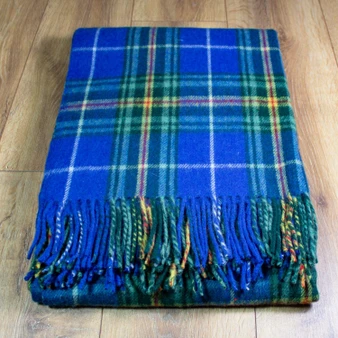 Scottish Tartan Wool Mix Blanket Throw Warm and Soft Nova Scotia Travel Plaid Picnic Knee Wool Rug 182 cm x 152 cm