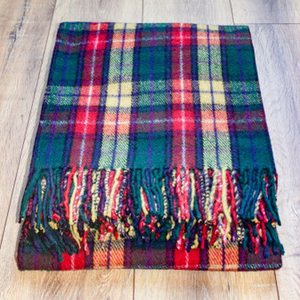 Scottish Tartan Wool Mix Blanket Throw Warm and Soft Buchanan Travel Plaid Picnic Knee Wool Rug 182 cm x 152 cm