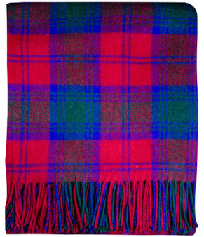 Scottish Tartan Wool Mix Blanket Throw Warm and Soft Lindsay Modern Travel Plaid Picnic Knee Wool Rug 182 cm x 152 cm
