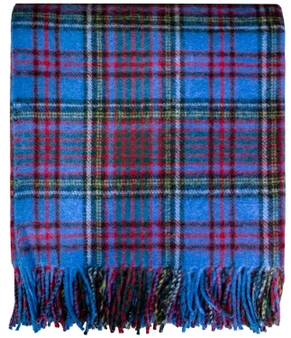 Scottish Tartan Wool Mix Blanket Throw Warm and Soft Anderson Modern Travel Plaid Picnic Knee Wool Rug 182 cm x 152 cm