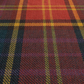 Irish Tartan Fabric Material Medium Weight County Roscommon New Wool 1 Metre