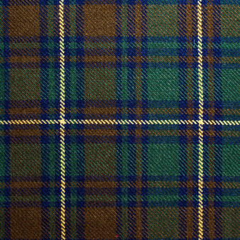 Irish Tartan Fabric Material Medium Weight County Kerry New Wool 1 Metre