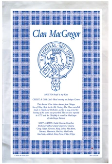 MacGregor Scottish Clan Tea Towel Scottish Gift, Made in Scotland