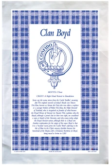 Boyd Scottish Clan Tea Towel Scottish Gift, Made in Scotland