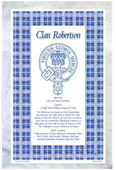 Robertson Scottish Clan Tea Towel Scottish Gift, Made in Scotland
