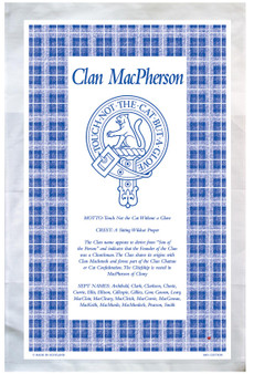 MacPherson Scottish Clan Tea Towel Scottish Gift, Made in Scotland