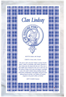 Lindsay Scottish Clan Tea Towel Scottish Gift, Made in Scotland