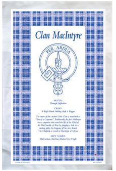 MacIntyre Scottish Clan Tea Towel Scottish Gift, Made in Scotland