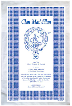 MacMillan Scottish Clan Tea Towel Scottish Gift, Made in Scotland