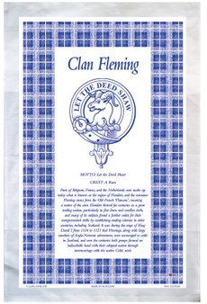 Fleming Scottish Clan Tea Towel Scottish Gift, Made in Scotland