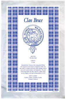Bruce Scottish Clan Tea Towel Scottish Gift, Made in Scotland