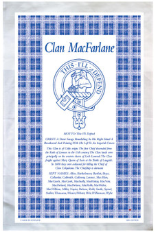 MacFarlane Scottish Clan Tea Towel Scottish Gift, Made in Scotland