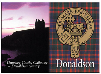 Donaldson Scottish Clan Metallic Picture Fridge Magnet, Made in Scotland