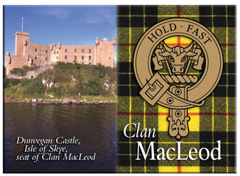 MacLeod Scottish Clan Metallic Picture Fridge Magnet, Made in Scotland