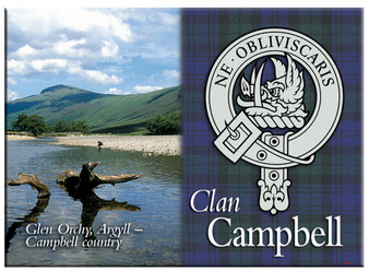 Campbell Scottish Clan Metallic Picture Fridge Magnet, Made in Scotland