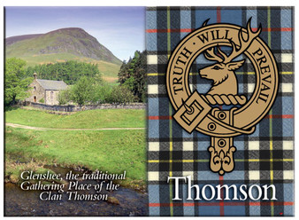 Thomson Scottish Clan Metallic Picture Fridge Magnet, Made in Scotland