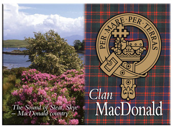 MacDonald Scottish Clan Metallic Picture Fridge Magnet, Made in Scotland