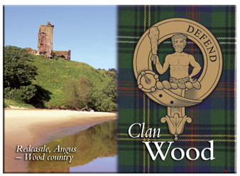 Wood Scottish Clan Metallic Picture Fridge Magnet, Made in Scotland