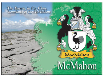 McMahon Irish Clan Metallic Picture Fridge Magnet, Gift From Ireland