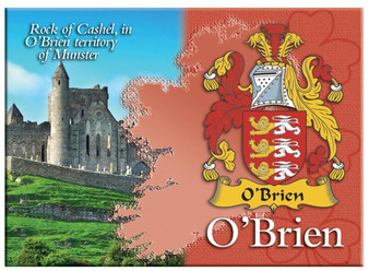 O'Brien Irish Clan Metallic Picture Fridge Magnet, Gift From Ireland