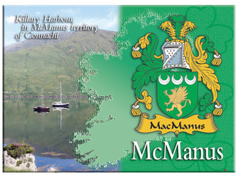 McManus Irish Clan Metallic Picture Fridge Magnet, Gift From Ireland