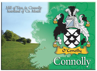 Connolly Irish Clan Metallic Picture Fridge Magnet, Gift From Ireland
