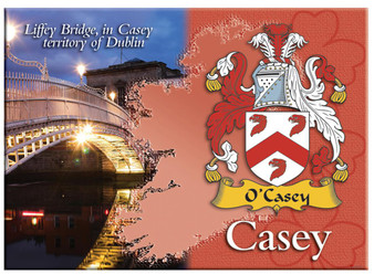 Casey Irish Clan Metallic Picture Fridge Magnet, Gift From Ireland