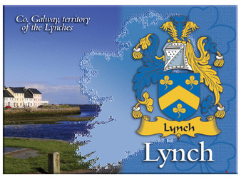 Lynch Irish Clan Metallic Picture Fridge Magnet, Gift From Ireland