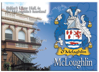 McLoughlin Irish Clan Metallic Picture Fridge Magnet, Gift From Ireland