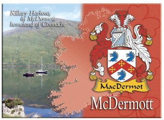 McDermott Irish Clan Metallic Picture Fridge Magnet, Gift From Ireland