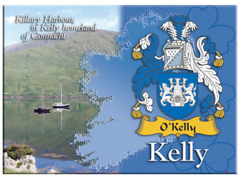 Kelly Irish Clan Metallic Picture Fridge Magnet, Gift From Ireland