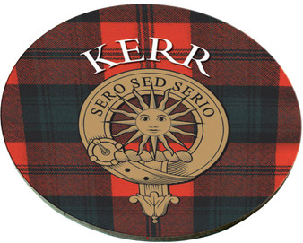 Kerr Scottish Clan Family Name Round Cork Coasters Set of 4