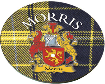 Morris Scottish Clan Family Name Round Cork Coasters Set of 4