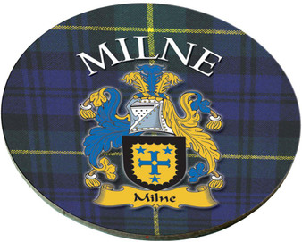 Milne Scottish Clan Family Name Round Cork Coasters Set of 4