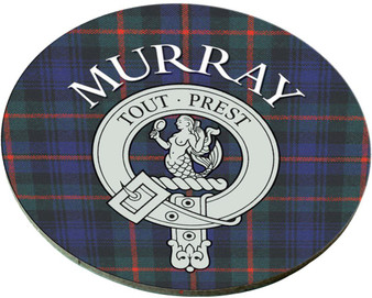 Murray Scottish Clan Family Name Round Cork Coasters Set of 4
