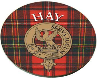 Hay Scottish Clan Family Name Round Cork Coasters Set of 4