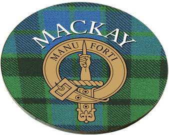 Mackay Scottish Clan Family Name Round Cork Coasters Set of 4