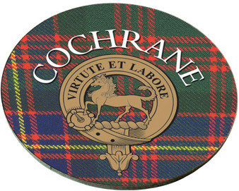 Cochrane Scottish Clan Family Name Round Cork Coasters Set of 4