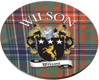 Wilson Scottish Clan Family Name Round Cork Coasters Set of 4